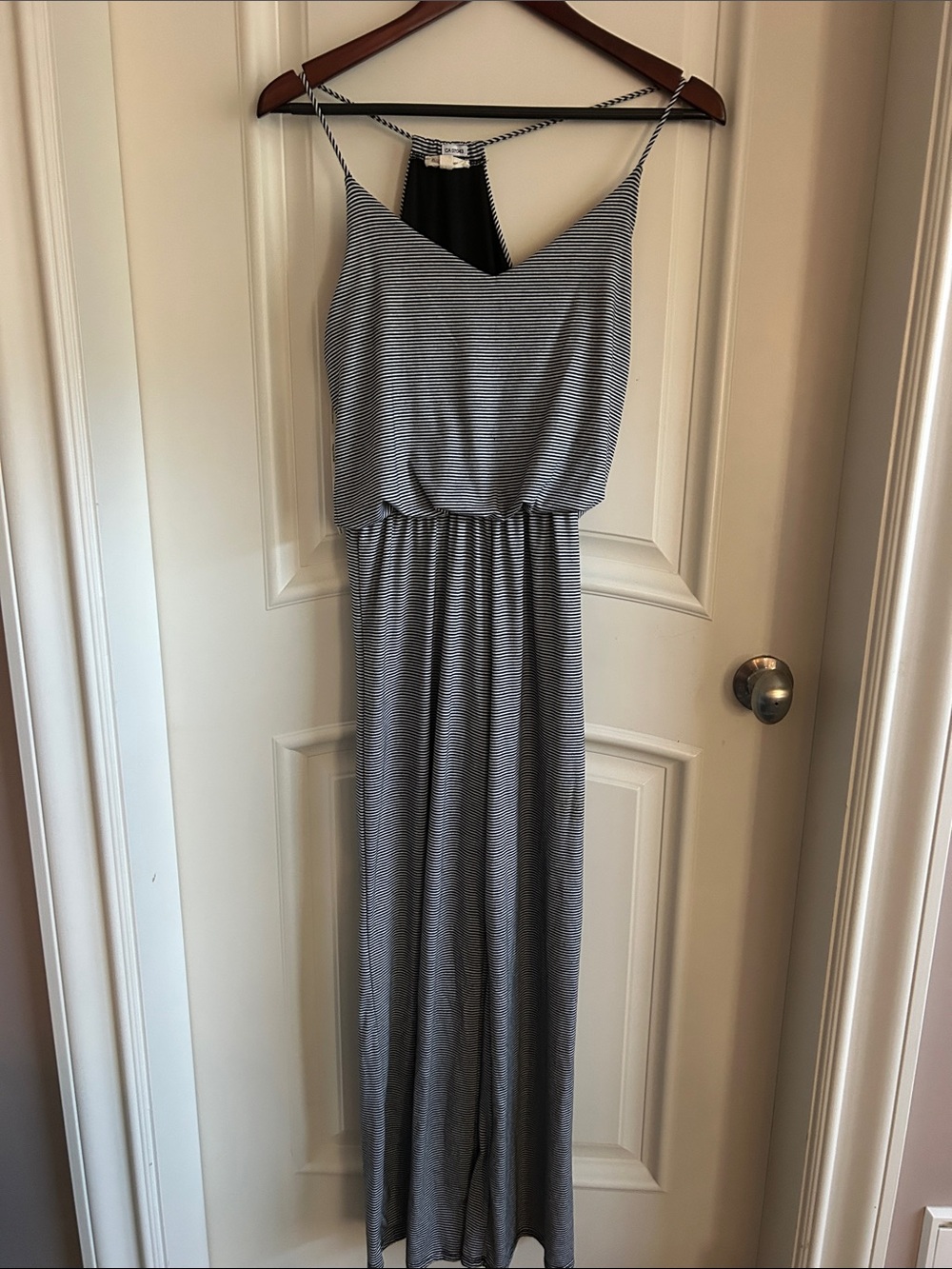 Stripped navy and white jumpsuit